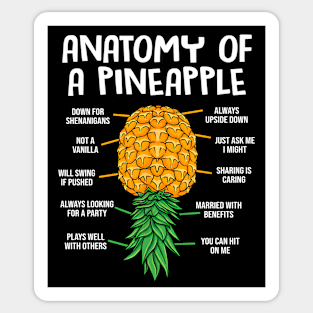 Anatomy Of A Pineapple Swinger Upside Down Swinging Lifestyle Sticker